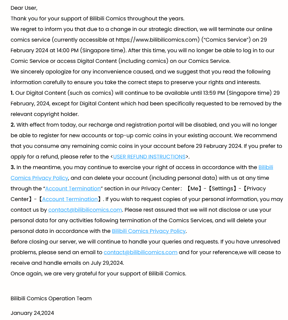 On Bilibili Comics is Shutting Down, Legal Digital Comic Platforms, and Digital Media